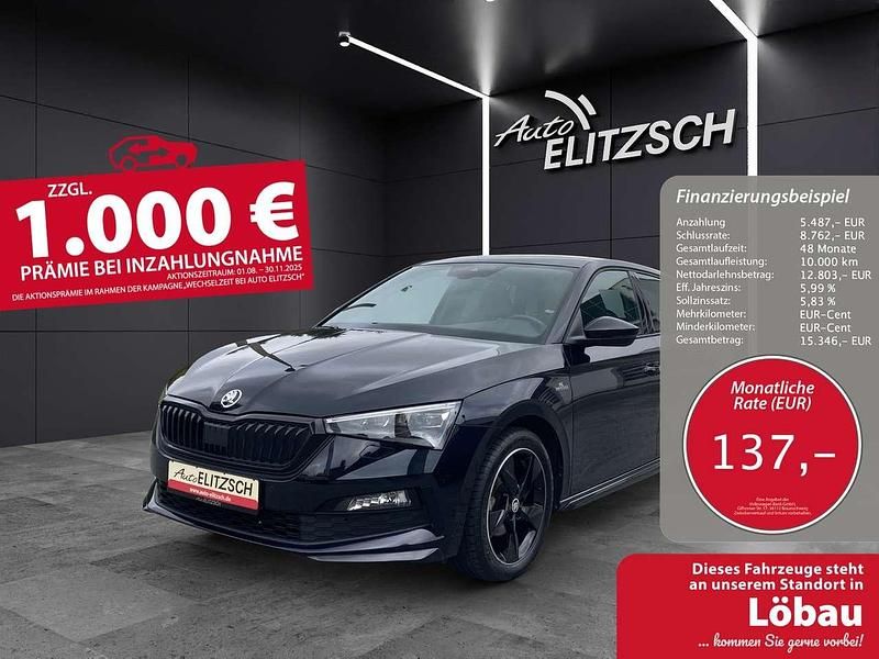 Crystalblack premium metallic Gebraucht 2020 Skoda Scala Monte Carlo Kleinwagen | 18.290 € (Fairer Preis) - Bild 1/3