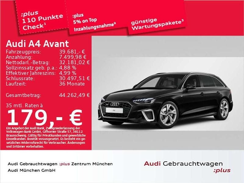 Gebraucht Audi A4 S-Line 204 PS (150 kW) 2024 Mythosschwarz metallic SUV