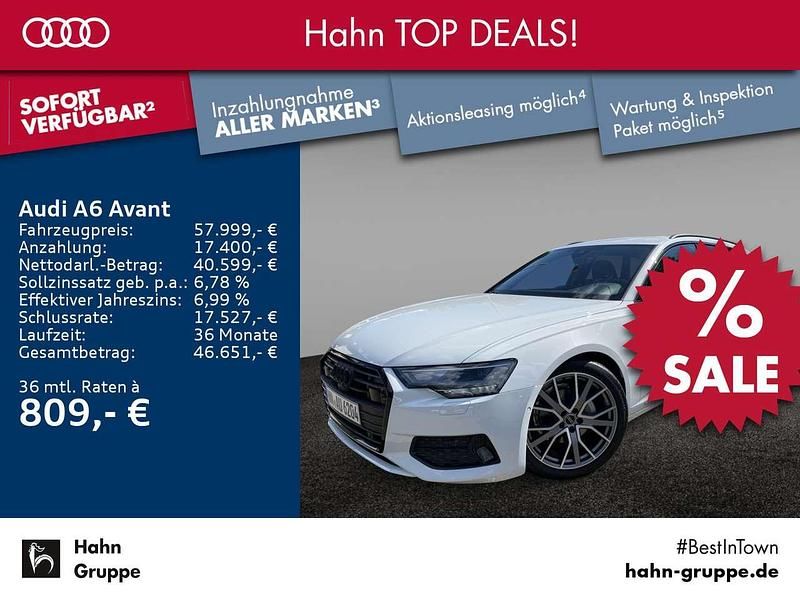 Gletscherweiß metallic Gebraucht 2022 Audi A6 Sport Kombi | 57.999 € - Bild 1/4