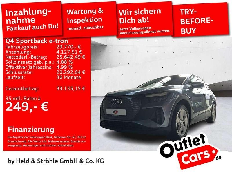 Geysirblau metallic Gebraucht 2022 Audi Q4 Sportback e-tron Comfort SUV | 27.920 € (Guter Preis) - Bild 1/3