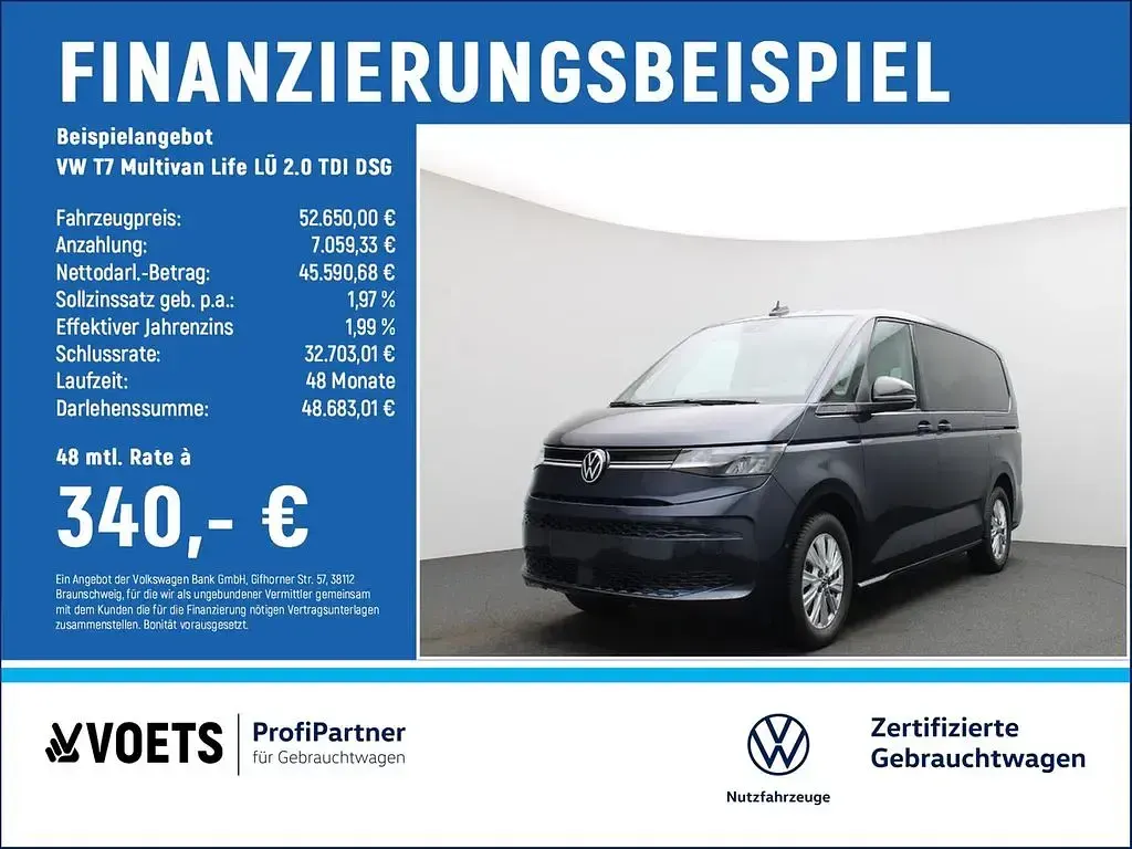 Gebraucht VW Multivan Life 150 PS (110 kW) 2025 Blau Van / Kleinbus
