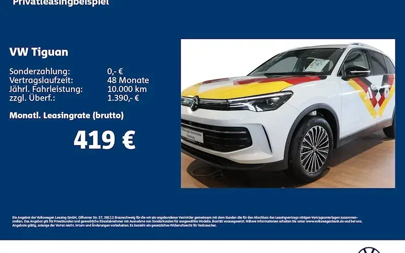 Neu VW Tiguan Life 150 PS (110 kW) 2026 Weiß SUV
