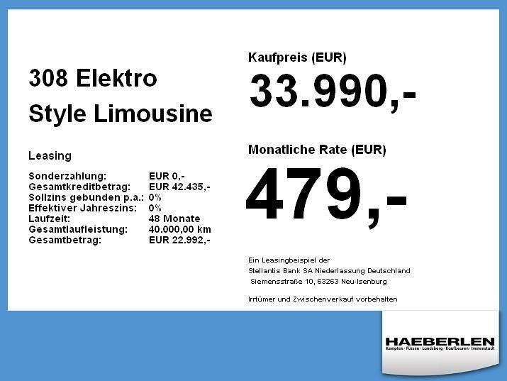 Neu Peugeot 308 Style 114 kW (156 PS) 2026 Blau Limousine