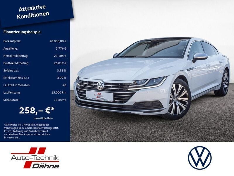 Weiss / oryxweiss perlmutteffekt (metallic) Gebraucht 2020 VW Arteon Elegance Coupé | 28.880 € (Guter Preis) - Bild 1/4