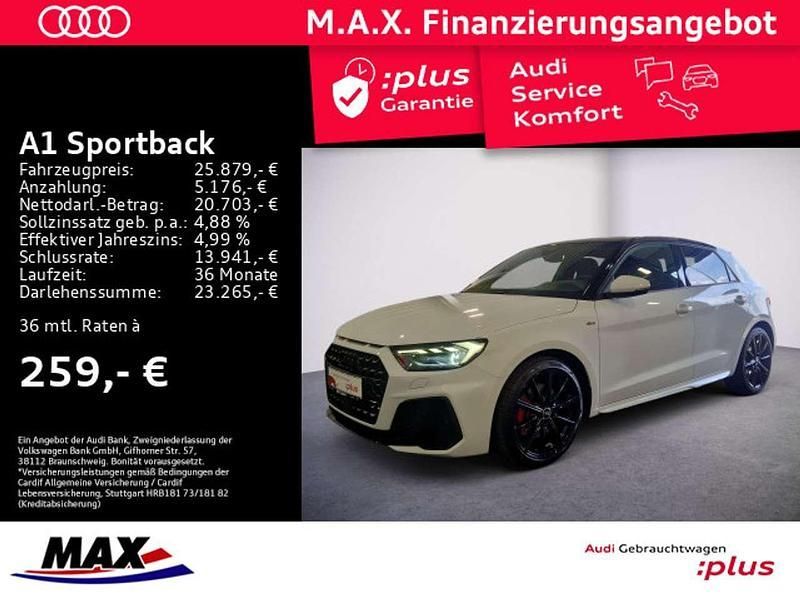 Gletscherweiß metallic/mythoss Gebraucht 2023 Audi A1 S-Line Kleinwagen | 25.879 € (Guter Preis) - Bild 1/3