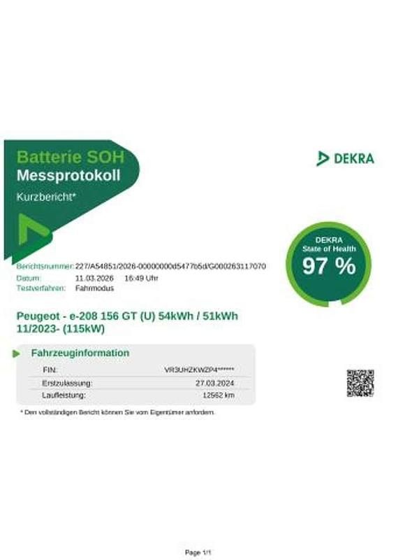 Gebraucht Peugeot e-208 GT 114 kW (156 PS) 2024 Vertigo blau perlmutt Kleinwagen