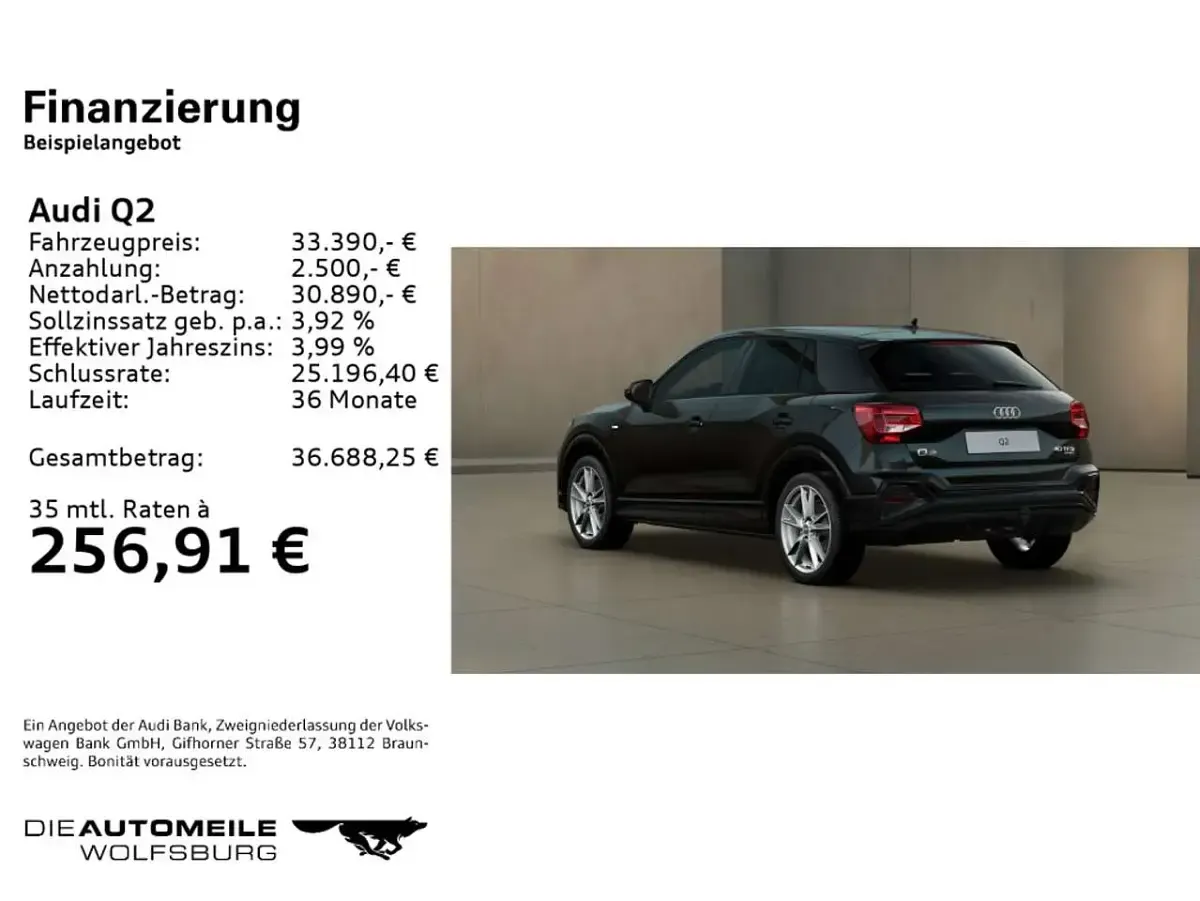 Gebraucht Audi Q2 S-Line 190 PS (139 kW) 2025 Mythosschwarz metallic (metallic) SUV