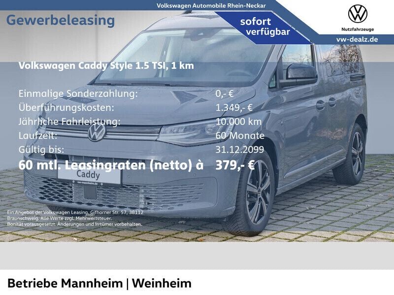 Grau Gebraucht 2022 VW Caddy Style Van / Kleinbus | 39.466 € (Guter Preis) - Bild 1/2