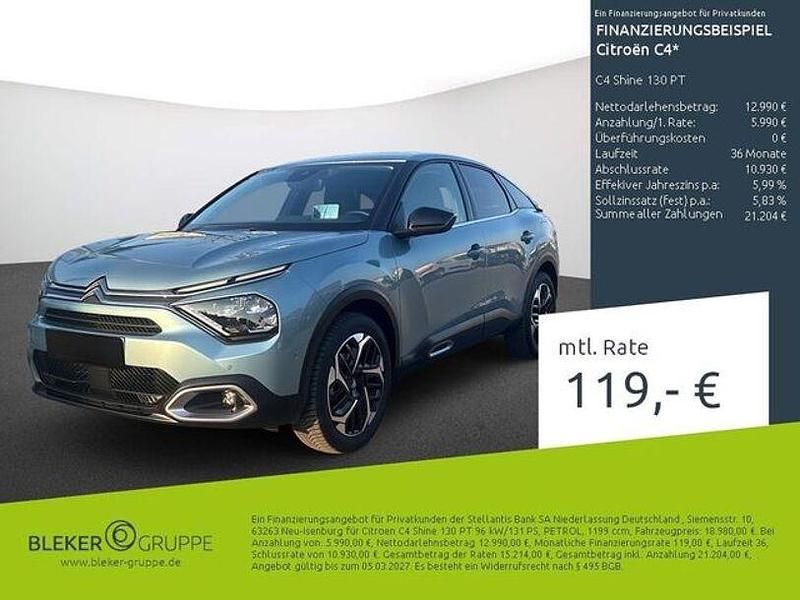 Gebraucht Citroën C4 Shine 131 PS (96 kW) 2023 Lackierung olbia blau/typ aussenverkleidung metalliclackierung SUV