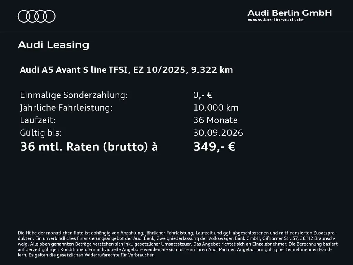 Gebraucht Audi A5 S-Line 204 PS (150 kW) 2025 Gletscherweiß metallic Kombi