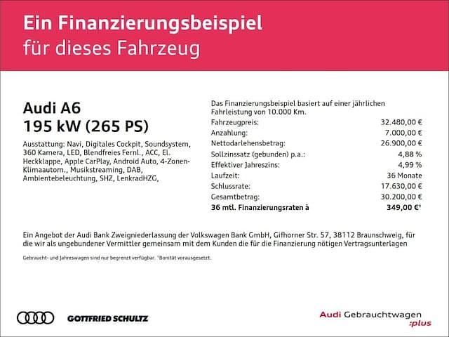Gebraucht Audi A6 Ambiente 265 PS (194 kW) 2023 Weiss Limousine
