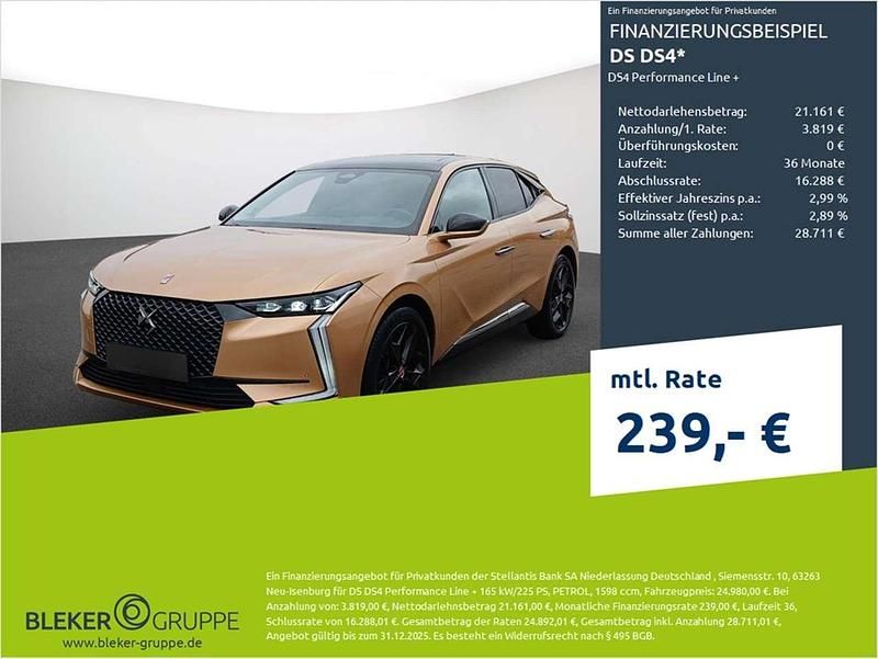 Gold/typ aussenverkleidung met Gebraucht 2022 DS Automobiles DS4 Performance Line Plus Limousine | 24.380 € (Fairer Preis) - Bild 1/3