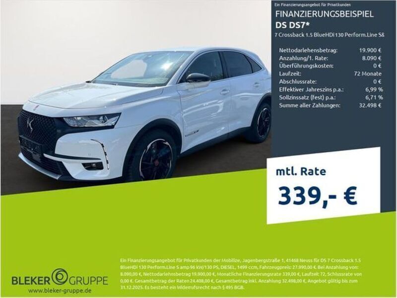 Weiß Gebraucht 2022 DS Automobiles DS7 Crossback Performance SUV | 24.990 € (Guter Preis) - Bild 1/3