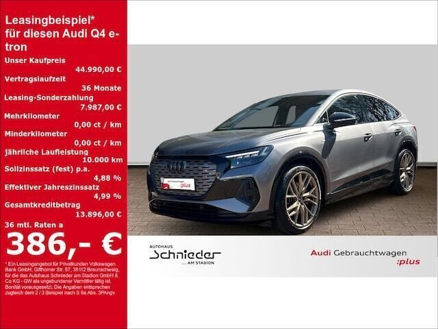 Taifungrau metallic Gebraucht 2022 Audi Q4 Sportback e-tron Ambiente SUV | 44.990 € (Teuer) - Bild 1/2