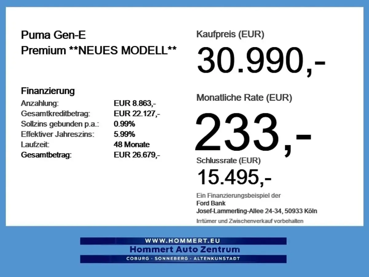 Neu Ford Puma Premium 124 kW (169 PS) 2026 Fantastic red SUV