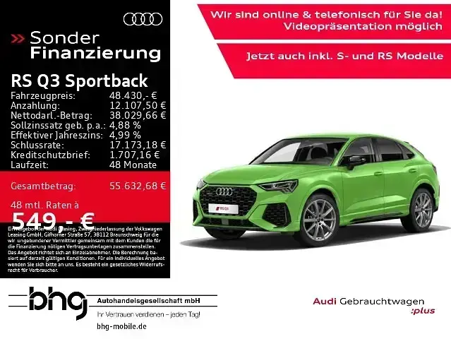 Gebraucht Audi RS Q3 Sportback Ambiente 400 PS (294 kW) 2021 Grün SUV