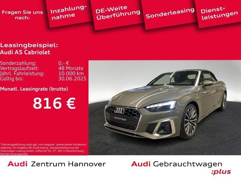 Chronosgrau metallic Gebraucht 2024 Audi A5 Cabriolet S-Line Cabrio | 64.990 € - Bild 1/4