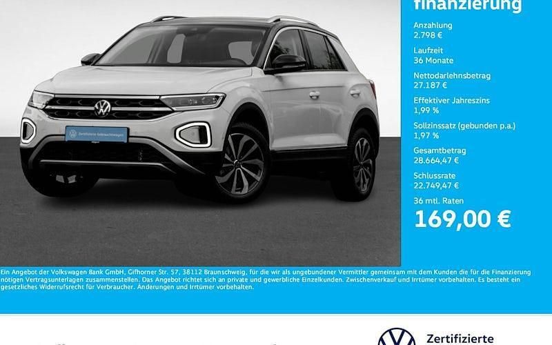 Pure white/schwarz Gebraucht 2024 VW T-Roc Style SUV | 29.985 € (Fairer Preis) - Bild 1/4