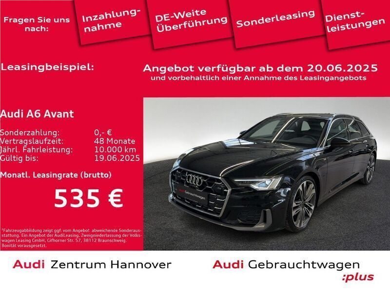 0e mythosschwarz metallic (metallic) Gebraucht 2024 Audi A6 S-Line Kombi | 56.950 € - Bild 1/4