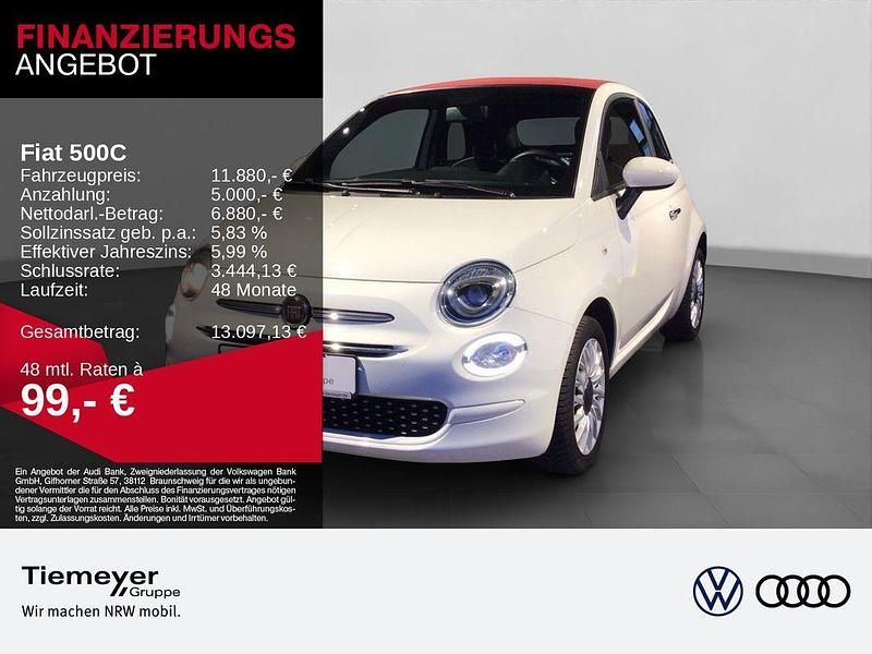 Weiß Gebraucht 2021 Fiat 500C Lounge Cabrio | 11.340 € (Guter Preis) - Bild 1/4