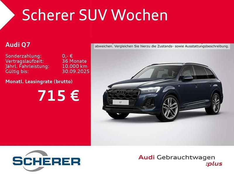 Waitomoblau metallic (metallic) Gebraucht 2025 Audi Q7 Ambiente SUV | 63.900 € (Superpreis) - Bild 1/4