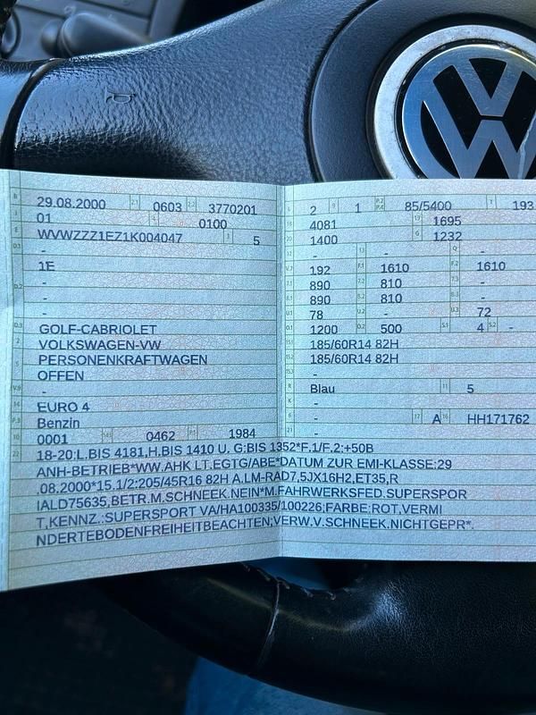 Blau Gebraucht 2000 VW Golf Cabriolet Cabrio | 3.200 € (Fairer Preis) - Bild 1/4