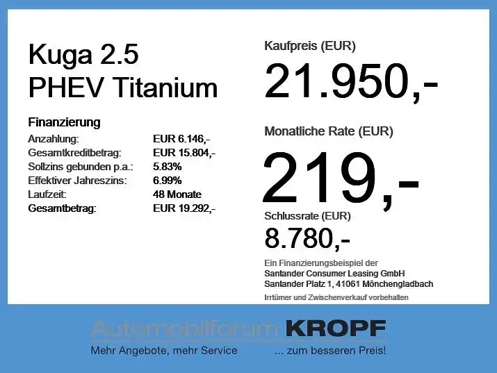 Gebraucht Ford Kuga Titanium 224 PS (164 kW) 2022 Chromablau metallic SUV