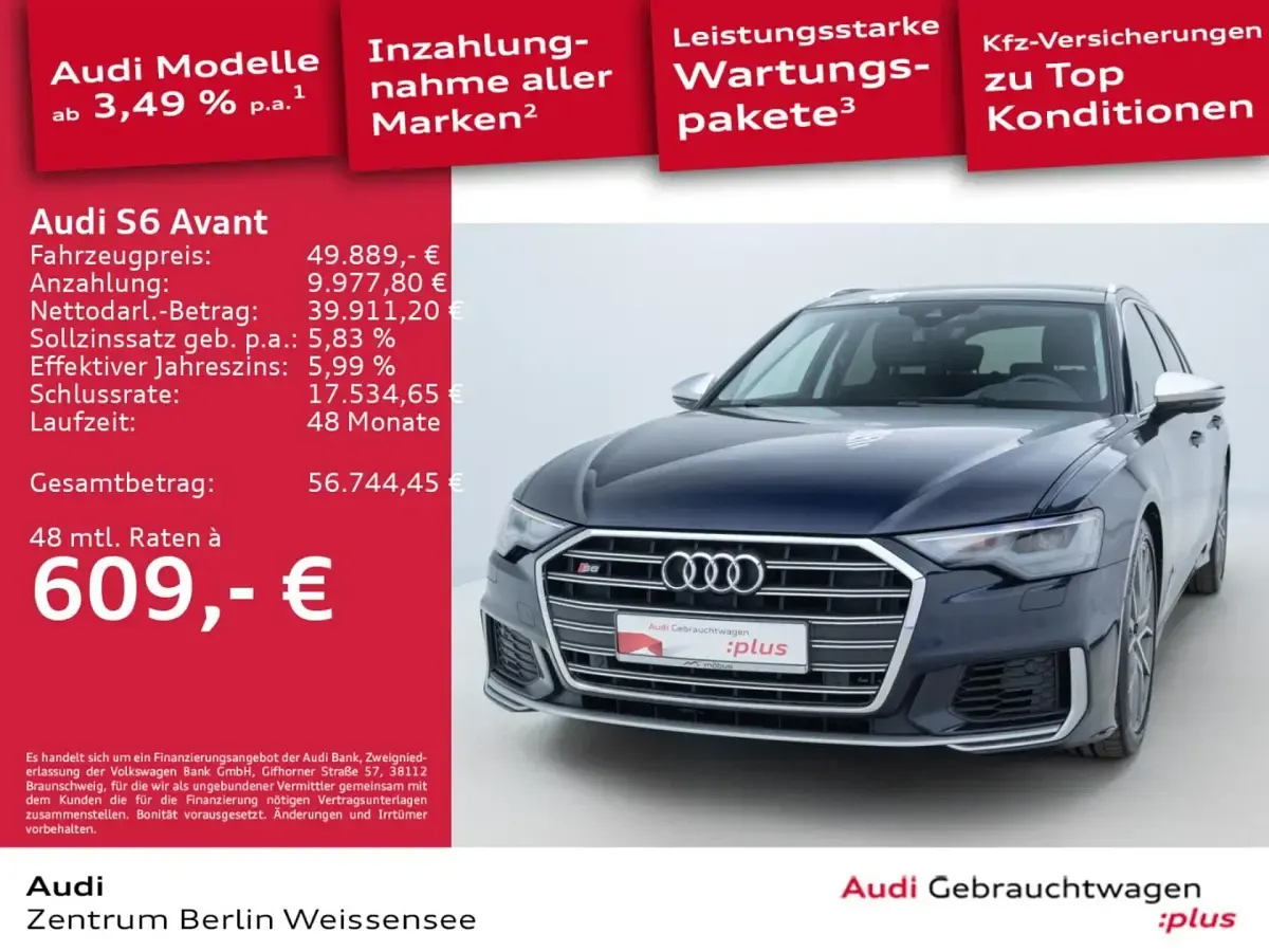 Gebraucht Audi S6 Ambiente 344 PS (253 kW) 2022 Firmamentblau metallic Kombi