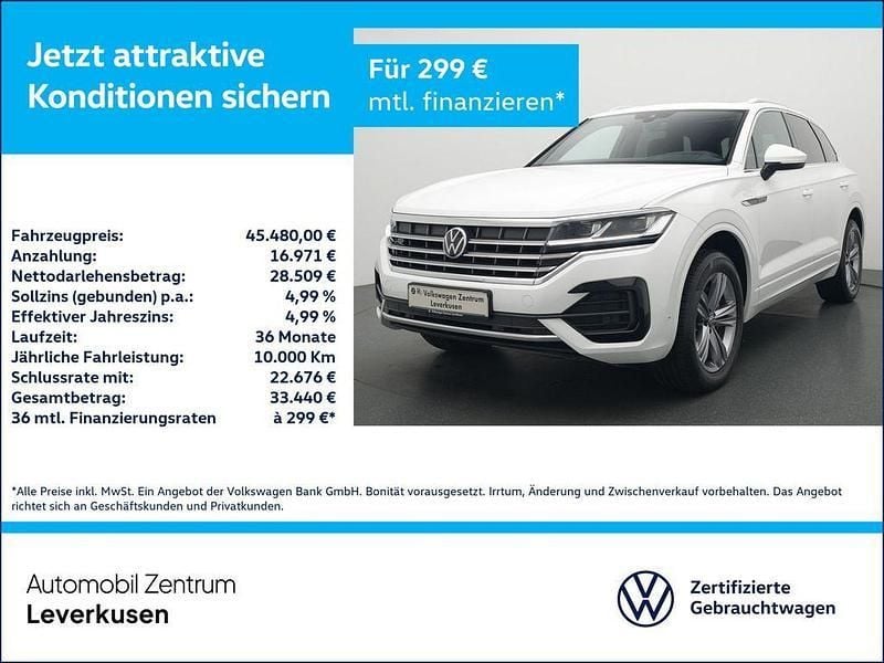 Pure white Gebraucht 2021 VW Touareg R-line SUV | 45.480 € (Superpreis) - Bild 1/4