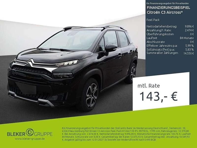 Schwarz Gebraucht 2023 Citroën C3 Aircross Feel SUV | 12.370 € (Superpreis) - Bild 1/3