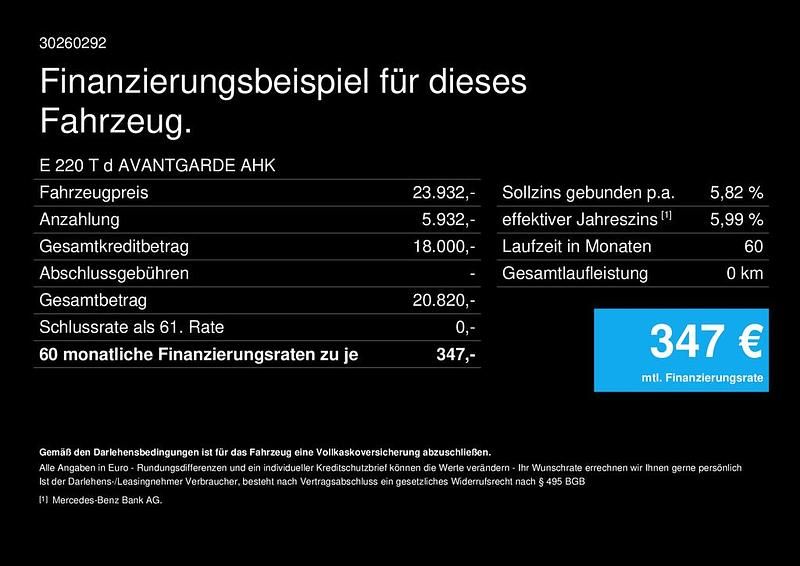 Gebraucht Mercedes E220 Avantgarde 195 PS (143 kW) 2018 Lack selenitgrau Kombi