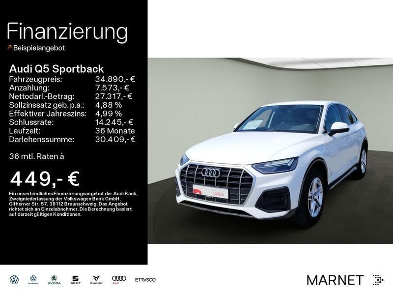 Weiß Gebraucht 2021 Audi Q5 Sportback Advanced SUV | 34.890 € (Fairer Preis) - Bild 1/4