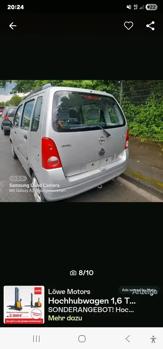 Gebraucht Opel Agila 60 PS (44 kW) 2001 Silber Van / Kleinbus