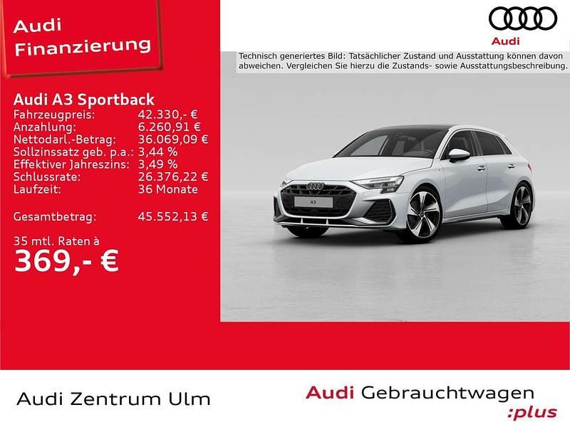 Gletscherweiß metallic Gebraucht 2024 Audi A3 S-Line Limousine | 42.330 € (Fairer Preis) - Bild 1/4