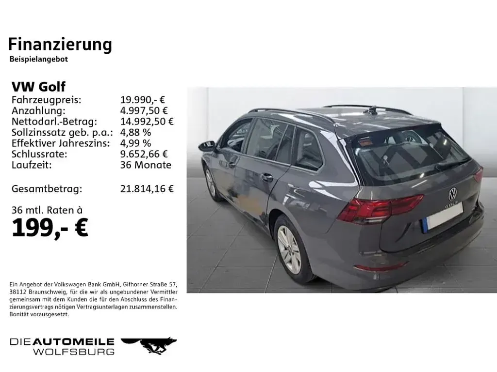 Gebraucht VW Golf VIII Active 131 PS (96 kW) 2023 Delfingrau metallic Kombi