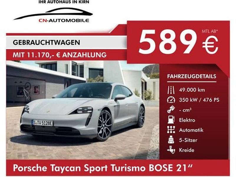 Grau Gebraucht 2022 Porsche Taycan Sport Turismo Limousine | 69.990 € (Teuer) - Bild 1/4