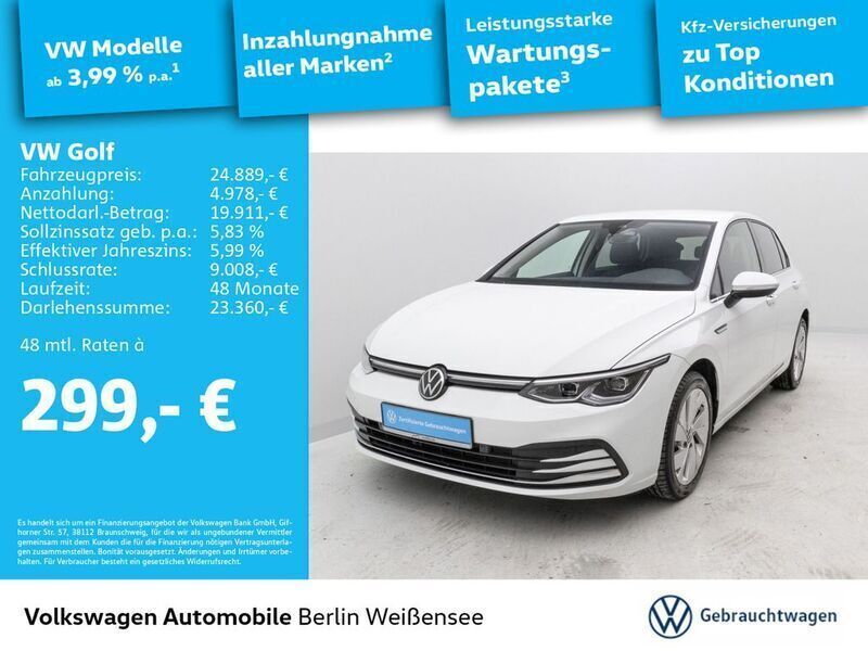 Pure white Gebraucht 2024 VW Golf VIII Style Limousine | 25.289 € (Guter Preis) - Bild 1/4