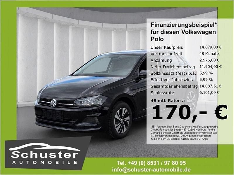 Schwarz Gebraucht 2019 VW Polo Comfortline Kleinwagen | 15.180 € (Fairer Preis) - Bild 1/4