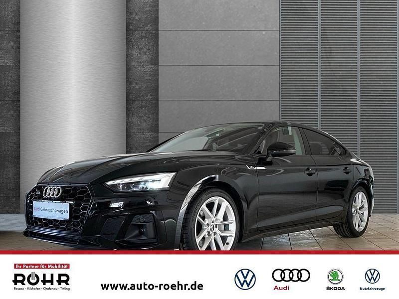 Mythosschwarz metallic Gebraucht 2024 Audi A5 Sportback S-Line Kleinwagen | 37.990 € (Superpreis) - Bild 1/4