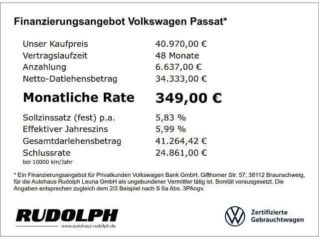 Gebraucht VW Passat Business 150 PS (110 kW) 2025 Schwarz Kombi