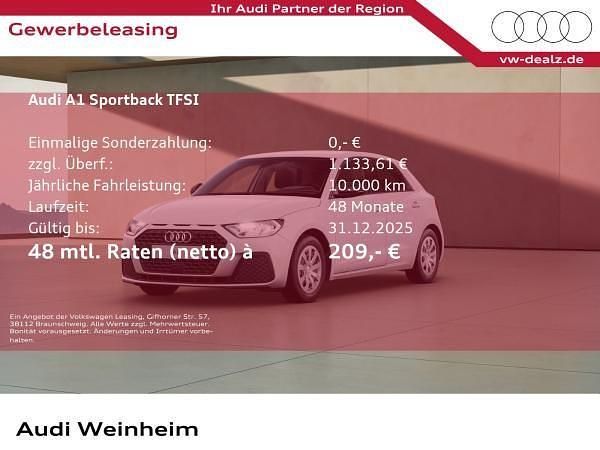 Weiß (cortinaweiß) Neu 2025 Audi A1 Sportback Comfort Kleinwagen | 21.990 € (Superpreis) - Bild 1/4