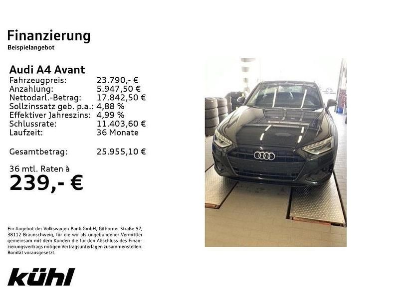 Gebraucht Audi A4 Advanced 163 PS (119 kW) 2021 Mythosschwarz metallic Kombi