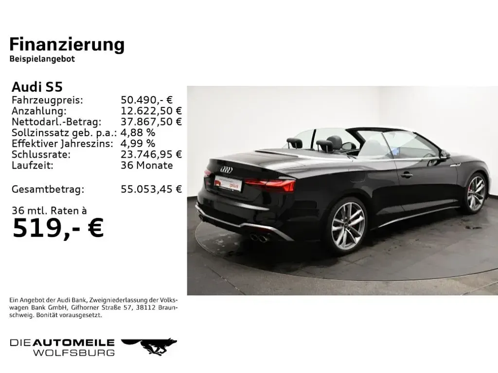 Gebraucht Audi S5 Cabriolet Ambiente 354 PS (260 kW) 2023 Mythosschwarz metallic Cabrio