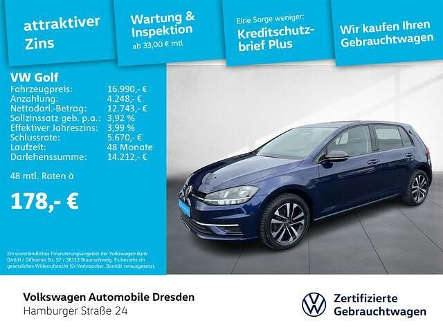 Blau Gebraucht 2020 VW Golf VII IQ Drive Limousine | 16.990 € (Fairer Preis) - Bild 1/2