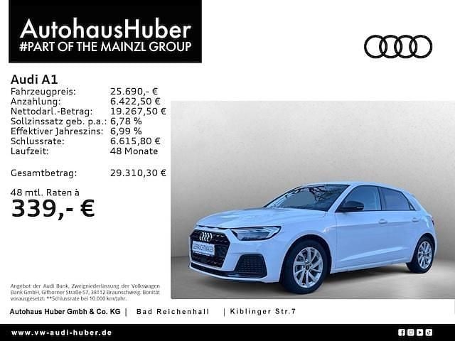 Cortinaweiß Gebraucht 2025 Audi A1 Sportback Advanced Plus Kleinwagen | 25.690 € (Guter Preis) - Bild 1/4