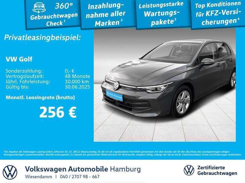 Delfingrau metallic (metallic) Gebraucht 2024 VW Golf VIII Life Limousine | 25.350 € (Fairer Preis) - Bild 1/3