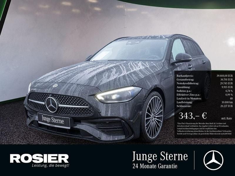 Schwarz Gebraucht 2022 Mercedes C300 AMG line Limousine | 39.660 € (Fairer Preis) - Bild 1/3