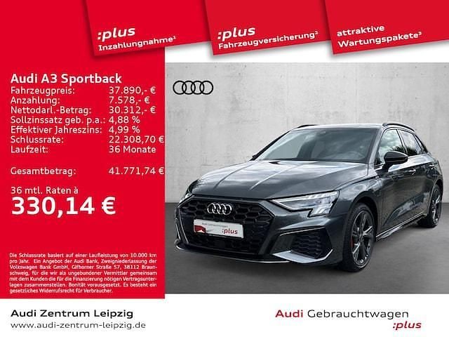 Grau Gebraucht 2023 Audi A3 Sportback e-tron Business Limousine | 37.890 € - Bild 1/3