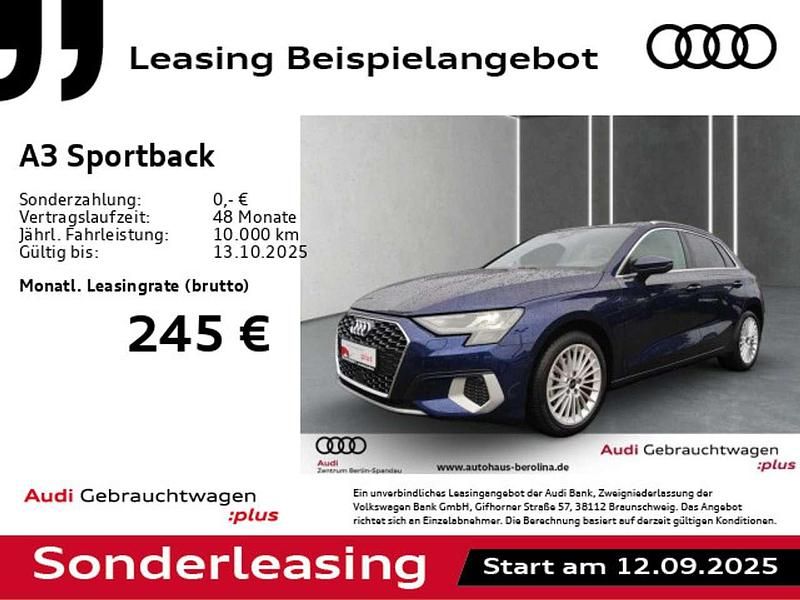 Navarrablau metallic Gebraucht 2024 Audi A3 Advanced Plus Limousine | 29.532 € (Guter Preis) - Bild 1/4