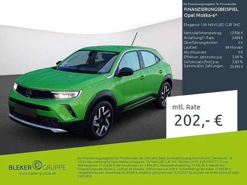 Gebraucht Opel Mokka-e Elegance 100 kW (136 PS) 2022 Matcha green/ikone gruen SUV